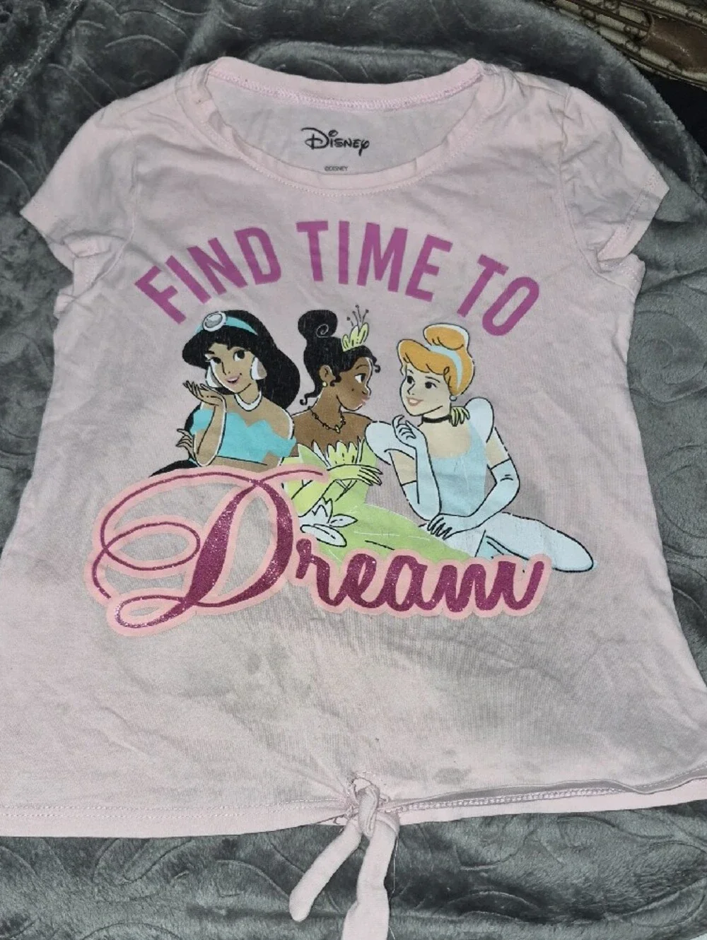 Disney Girls Light Pink Princess 'Find Time to Dream' Pajama Top